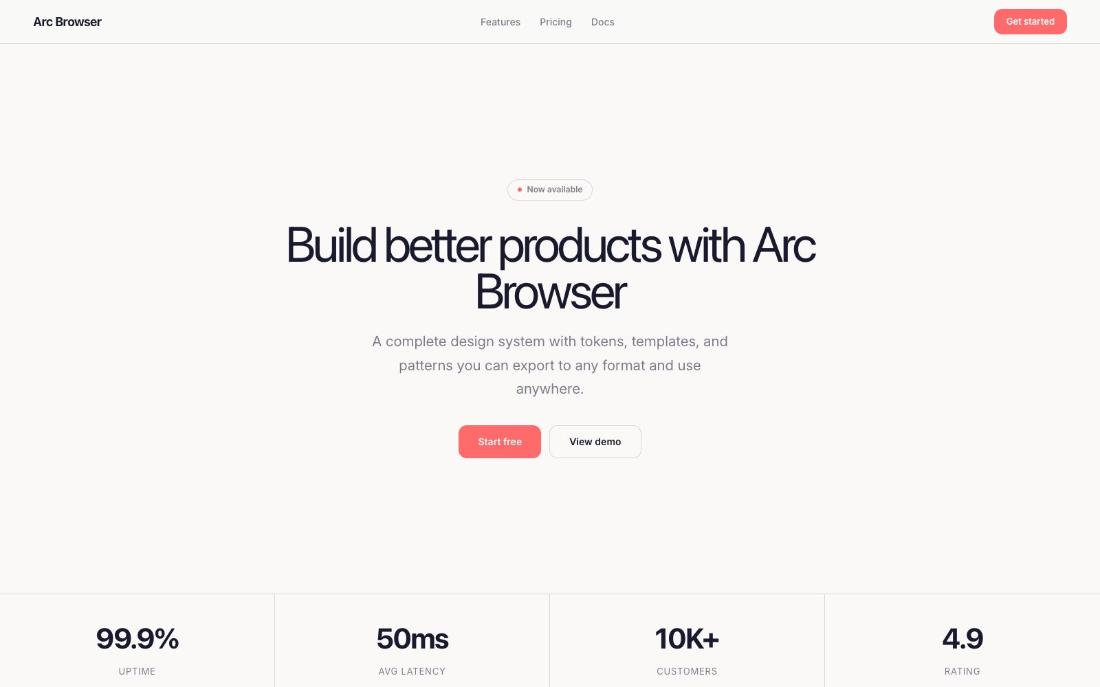 Arc Browser marketing page with playful gradients