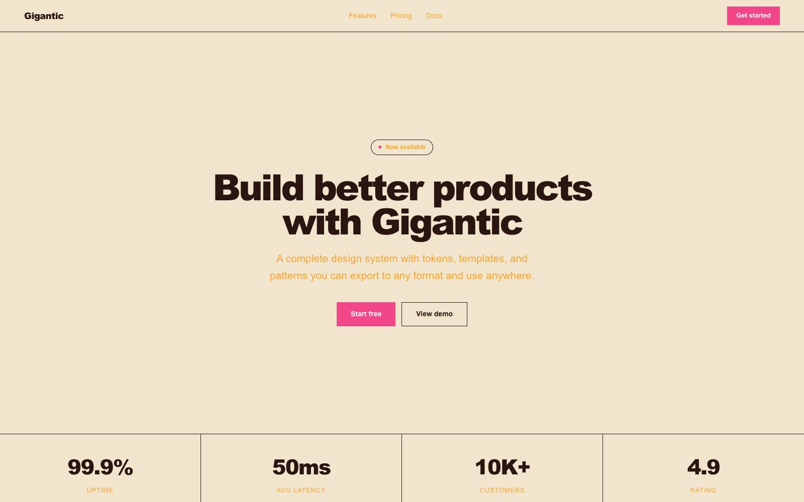 Gigantic candy brand website preview
