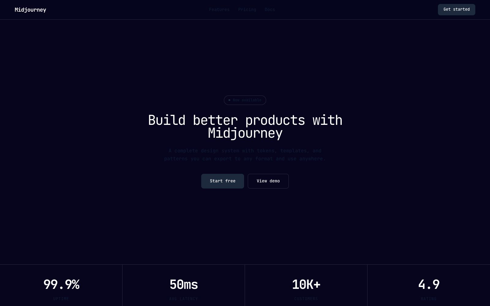 Midjourney terminal interface on cosmic void background