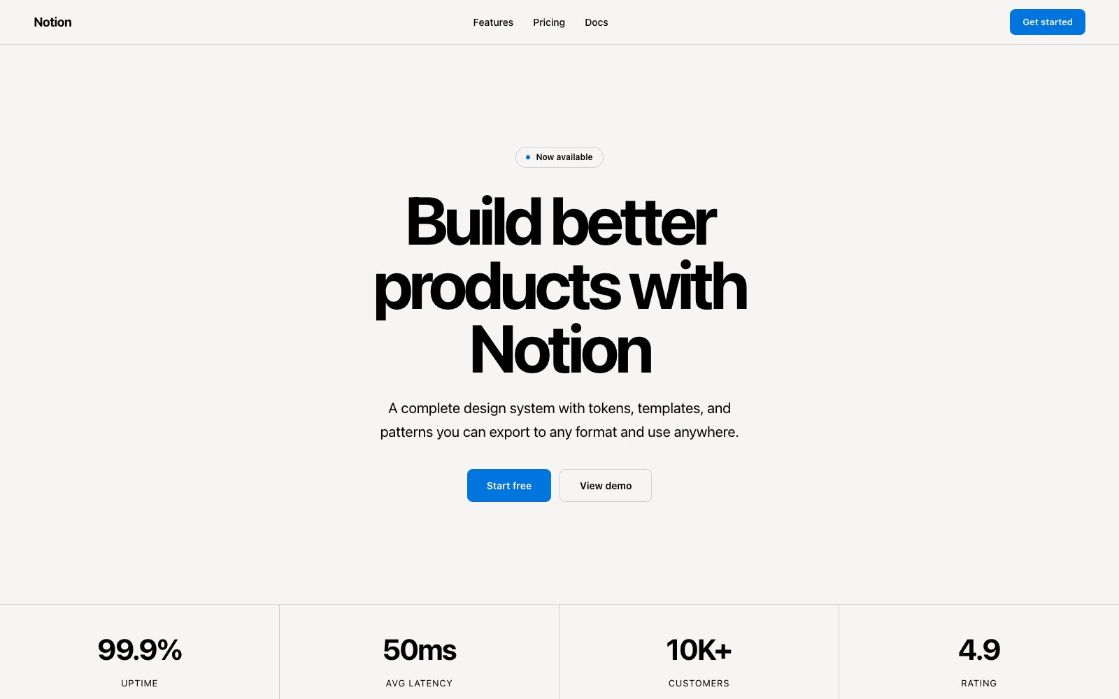 Notion workspace with warm paper background