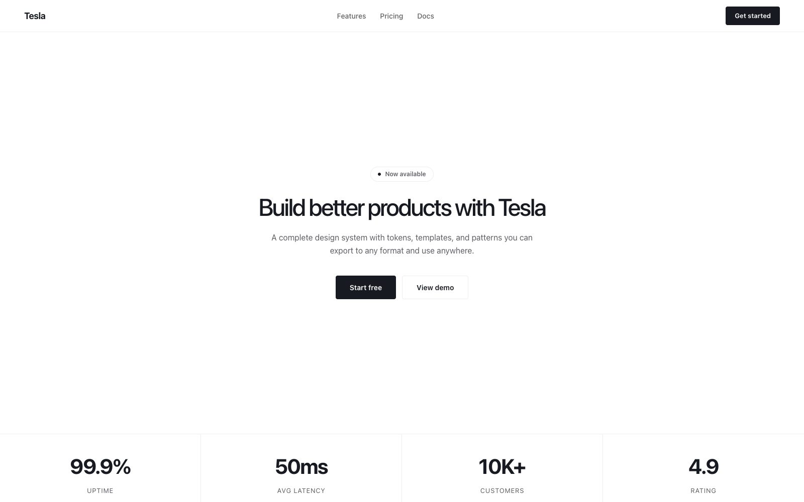 Tesla design system preview